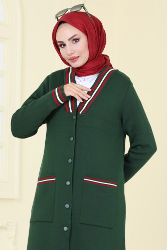 moda selvim Cardigan 4193KL398 Emerald - Thumbnail