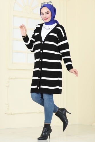 moda selvim Cardigan 4213KL398 Black - Thumbnail