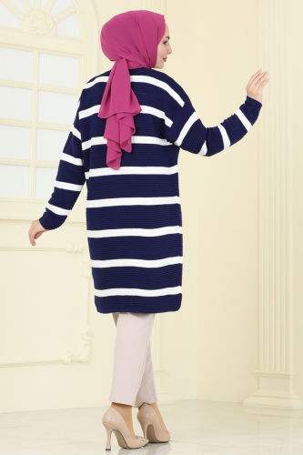 moda selvim Cardigan 4213KL398 Navy Blue - Thumbnail