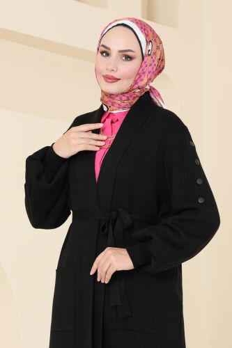 moda selvim Cardigan 4221KL398 Black - Thumbnail