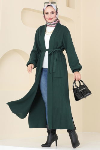 moda selvim Cardigan 4221KL398 Emerald - Thumbnail