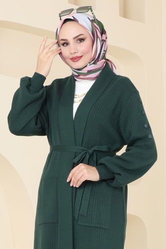 moda selvim Cardigan 4221KL398 Emerald - Thumbnail