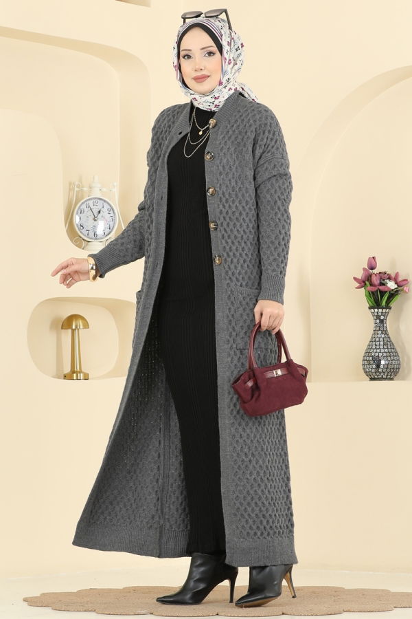 Modaselvim Cardigan/Vest Cardigan 4278BRZ597 Anthracite
