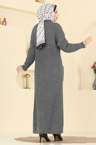 moda selvim Cardigan 4278BRZ597 Anthracite - Thumbnail