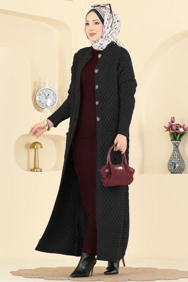 Modaselvim Cardigan/Vest Cardigan 4278BRZ597 Black