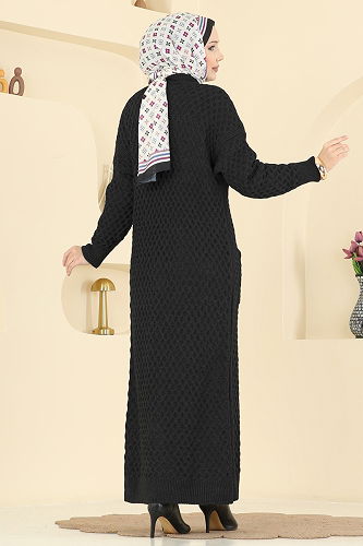 moda selvim Cardigan 4278BRZ597 Black - Thumbnail