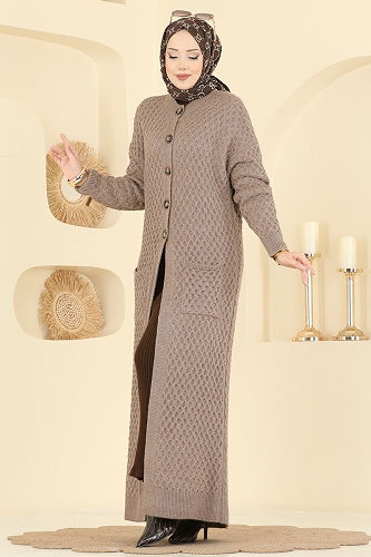 moda selvim Cardigan 4278BRZ597 Dark Vision - Thumbnail