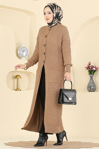 moda selvim سترة خفيفة لاتيه 4278BRZ597 - Thumbnail