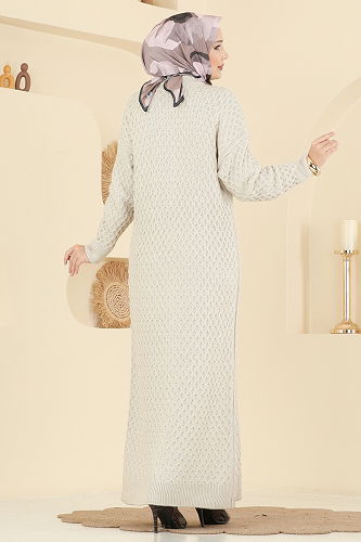 moda selvim Cardigan 4278BRZ597 Stone - Thumbnail