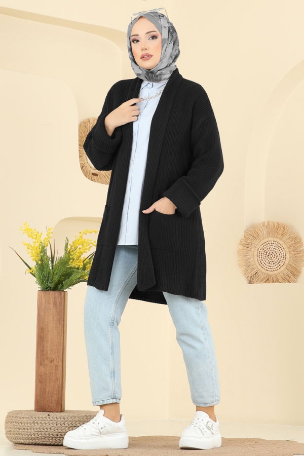 Modaselvim Cardigan/Vest Cardigan 4442BRZ597 Black