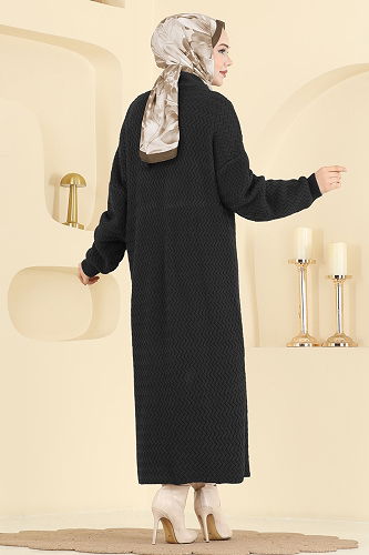 moda selvim سترة خفيفة أسود 4470BRZ597 - Thumbnail