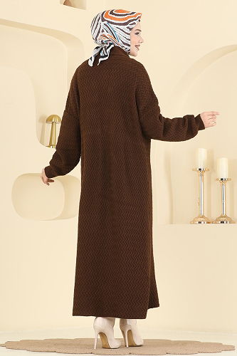 moda selvim Cardigan 4470BRZ597 Brown - Thumbnail