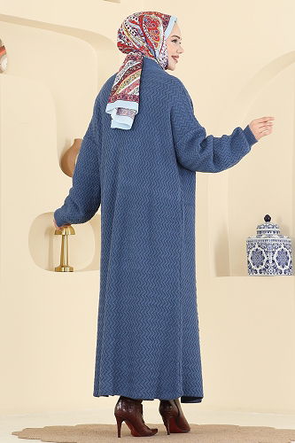 moda selvim Cardigan 4470BRZ597 Indigo - Thumbnail