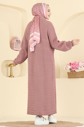 moda selvim Cardigan 4470BRZ597 Rose Dried - Thumbnail