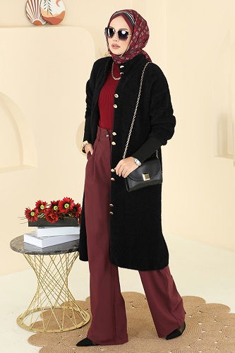 moda selvim Cardigan 4857HSC1162 Black - Thumbnail