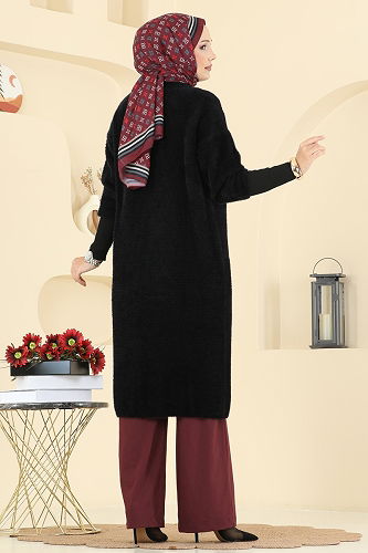 moda selvim Cardigan 4857HSC1162 Black - Thumbnail