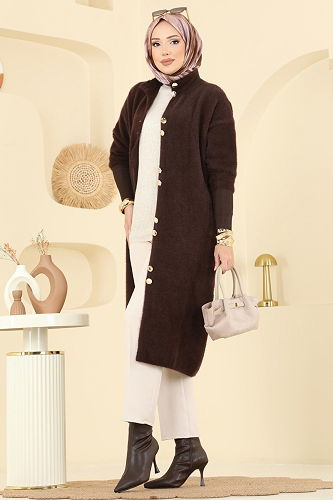 moda selvim سترة خفيفة بني 4857HSC1162 - Thumbnail