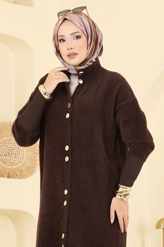 moda selvim سترة خفيفة بني 4857HSC1162 - Thumbnail