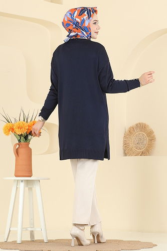 moda selvim Cardigan 6031UZ662 Navy Blue - Thumbnail