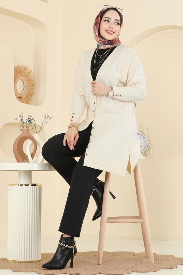 Modaselvim Cardigan/Vest Cardigan 6031UZ662 Stone