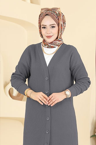 moda selvim Cardigan 6038TEG847 Smoked - Thumbnail