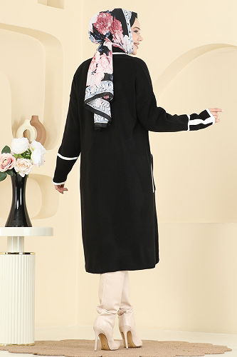 moda selvim Cardigan 7065BRZ597 Black - Thumbnail