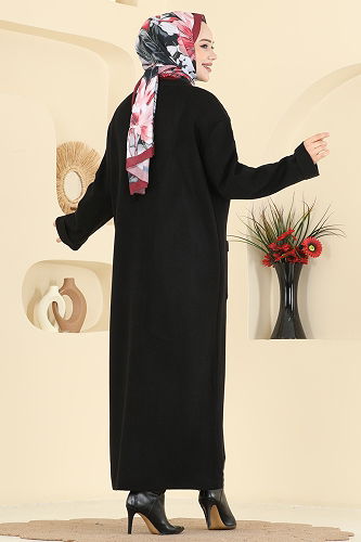 moda selvim Cardigan 7145BRZ597 Black - Thumbnail