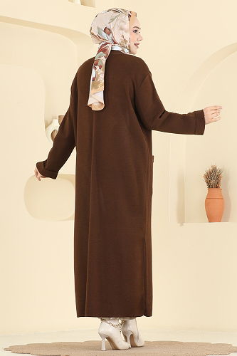 moda selvim Cardigan 7145BRZ597 Brown - Thumbnail