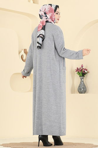 moda selvim Cardigan 7145BRZ597 Gray - Thumbnail