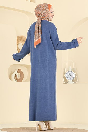 moda selvim Cardigan 7145BRZ597 Indigo - Thumbnail