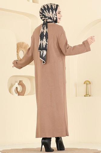 moda selvim Cardigan 7145BRZ597 Latte - Thumbnail