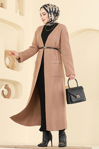 moda selvim سترة خفيفة لاتيه 7145BRZ597 - Thumbnail