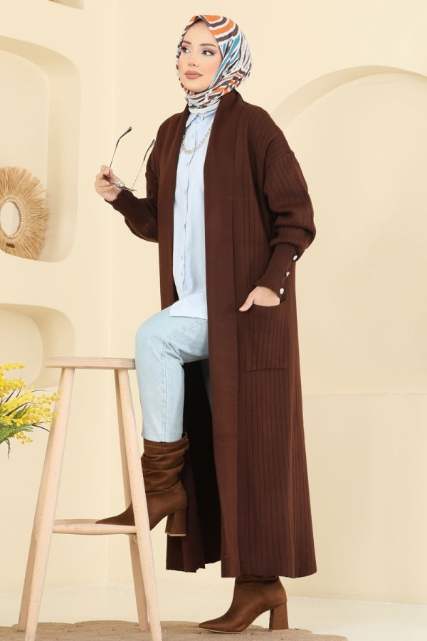 Modaselvim Cardigan/Vest Cardigan 7146BRZ597 Brown