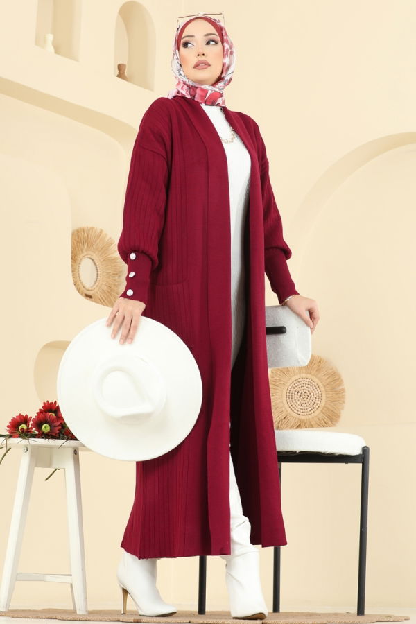 Modaselvim Cardigan/Vest Cardigan 7146BRZ597 Burgundy