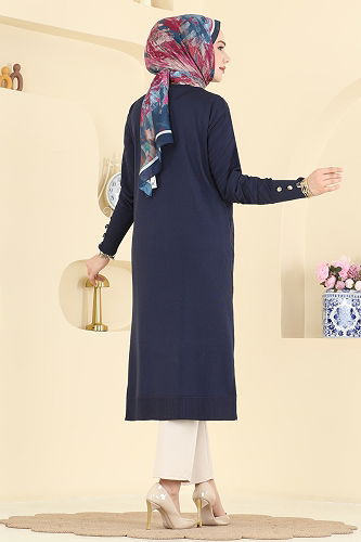 moda selvim Cardigan 7927KLB1050 Navy Blue - Thumbnail