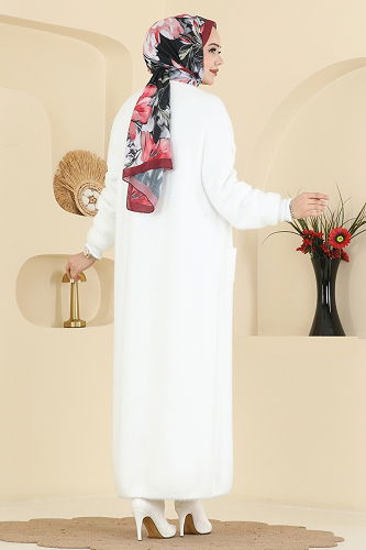 moda selvim Cardigan 8082KLB1050 Ecru - Thumbnail