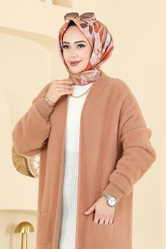 moda selvim Cardigan 8082KLB1050 Latte - Thumbnail