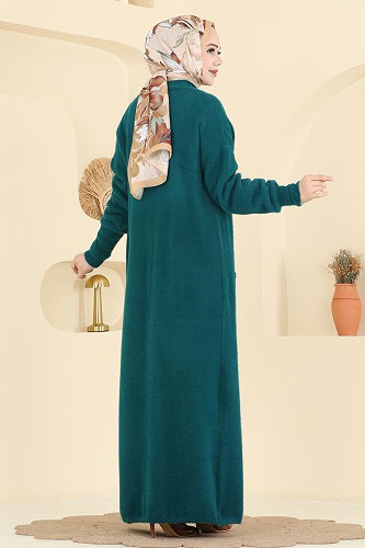 moda selvim سترة خفيفة بترولي 8082KLB1050 - Thumbnail