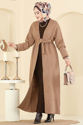 moda selvim Cardigan 8090KLB1050 Biscuit - Thumbnail