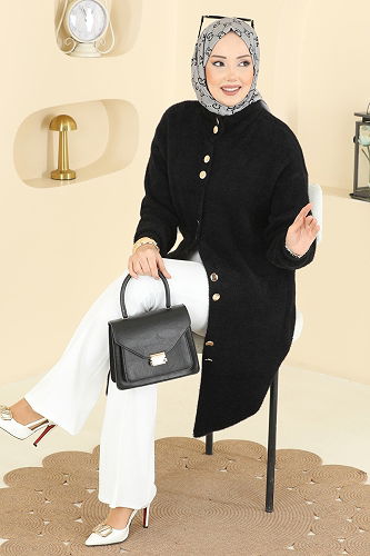 moda selvim Cardigan 8092KLB1050 Black - Thumbnail