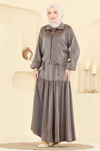 E.R.K. - Ceket Detaylı 2 li Elbise 0353ERK1158 Kahve