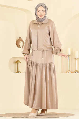 moda selvim Ceket Detaylı 2 li Elbise 0353ERK1158 Vizyon - Thumbnail