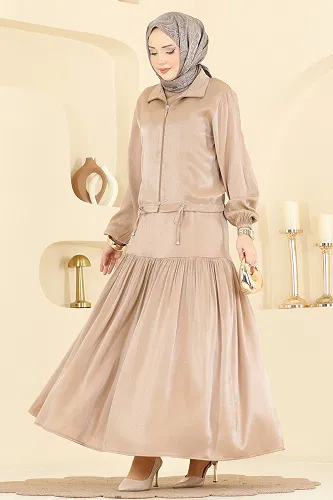 moda selvim Ceket Detaylı 2 li Elbise 0353ERK1158 Vizyon - Thumbnail