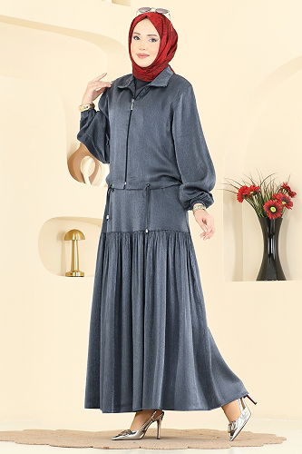 moda selvim Ceket Detaylı İkili Elbise 0353ERK1158 Laci - Thumbnail