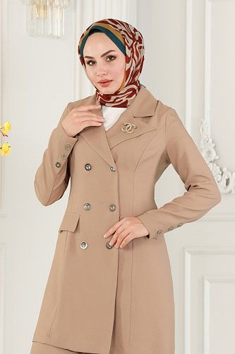 moda selvim Ceketli Tesettür Takım ASM2686 Vizyon - Thumbnail