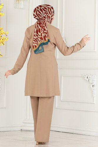 moda selvim Ceketli Tesettür Takım ASM2686 Vizyon - Thumbnail