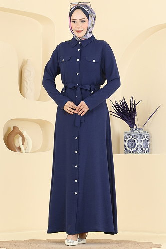 moda selvim Cep Aksesuarlı Elbse 9236PLK541 Laci - Thumbnail