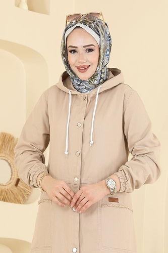 moda selvim Cep Armalı Kot Kap 7903ORG1169 Vizyon - Thumbnail