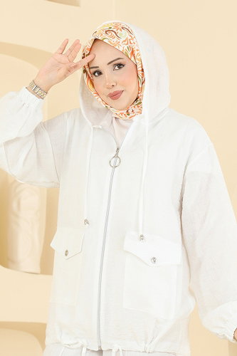 moda selvim Cep Detaylı 2 li Takım 0364ERK1158 Ekru - Thumbnail