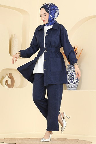 moda selvim Cep Detaylı 2 li Takım 2190ORG1169 Laci - Thumbnail